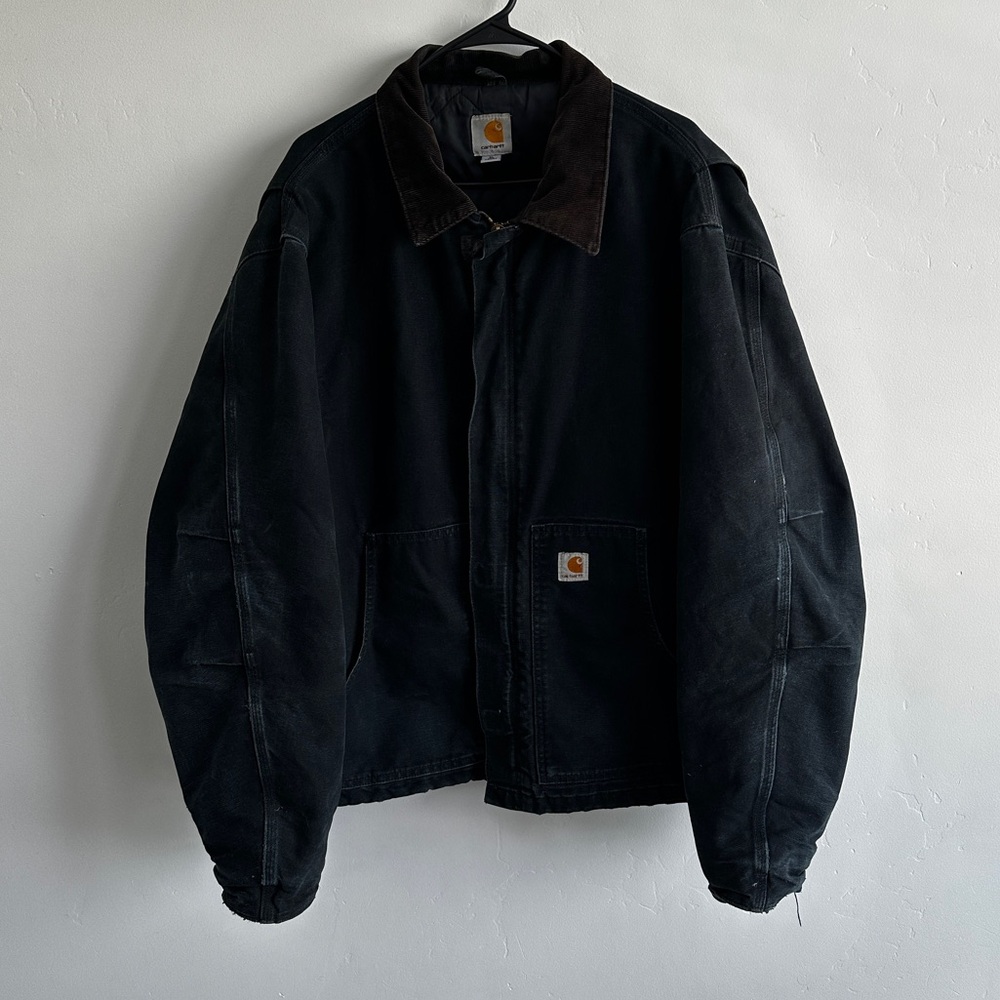 Carhartt J002 Arctic Quilt Lined Duck Canvas Work USA Jacket Black XL Tall - Picture 1 of 10